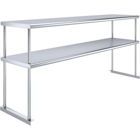 Amgood 18 in. x 72 in.  Stainless Steel Double Deck Over Shelf AMG DOS-1872