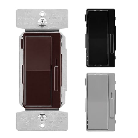 Eaton Wiring Devices Eaton AL, DUL06P Decorator Dimmer, 120 VAC, 600 W, CFL, Halogen, Incandescent, LED Lamp, 3-Way DUL06P-C7-KB-L