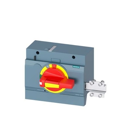 Siemens front mounted rotary operator EMERGENCY OFF with door interlock IEC IP30/40 3VA9467-0EK25