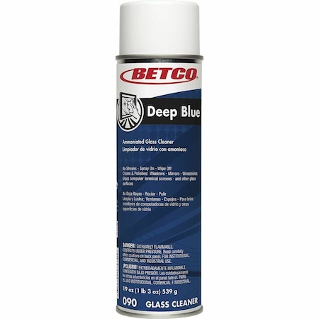 Betco Deep Blue Glass & Surface Cleaner, Aerosol, 19 fl oz 0902300