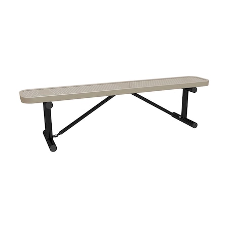 Leisure Craft 6' Standard Bench With No Back, Perforated Metal, Portable, Beige B6XPP-PERF-BEIGE