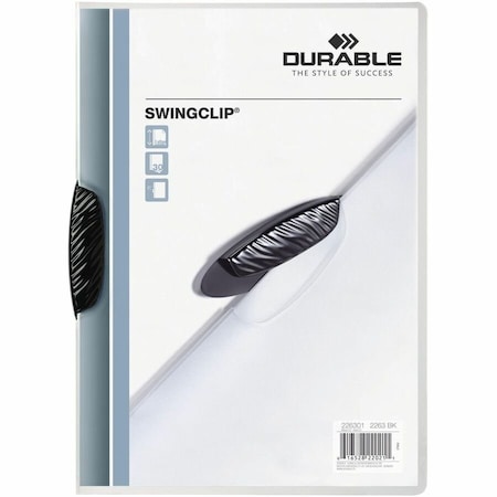 Swingclip Report Cover, 30 Sh, Ltr, Blk Clp, PK25 226301