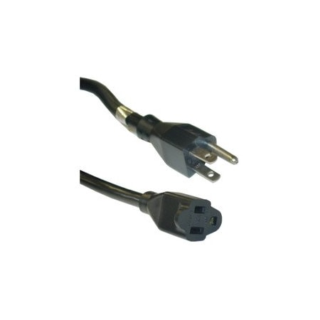 Cable Wholesale SJT Extension Cord, 14 AWG, 14/3, 1 Outlets, 5-15R, Black, 5-15P, 6 ft 10W2-02106