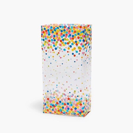 Nashville Wraps Rainbow Confetti Dots Cello Bags, 5x3x11.75, 100PK C4BRCD