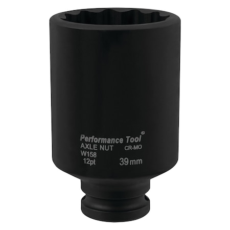 Performance Tool 39mm 12pt Toyota Axle Nut Socket, CrMo Construction W158
