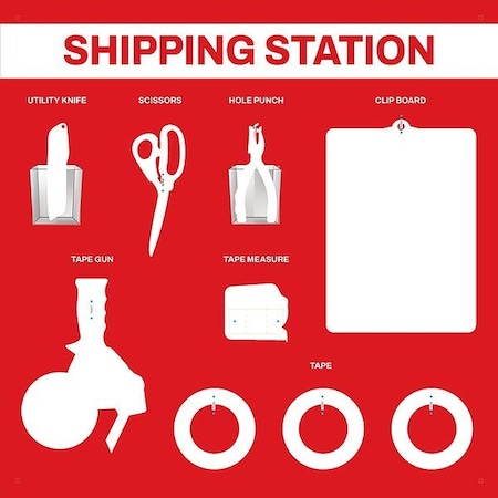 Visual Workplace Shipping Supplies Shadow Board 30-1910-3030-S12301
