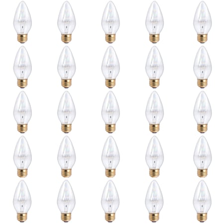 Bulbrite 25W Dimmable Clear F15 Fiesta Incandescent Light Bulbs, Medium E26 Base, 2700K, 25PK 861284
