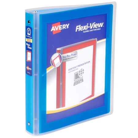 Avery Flexi-View 3 Ring Binder, 1 In Round Ring 17607
