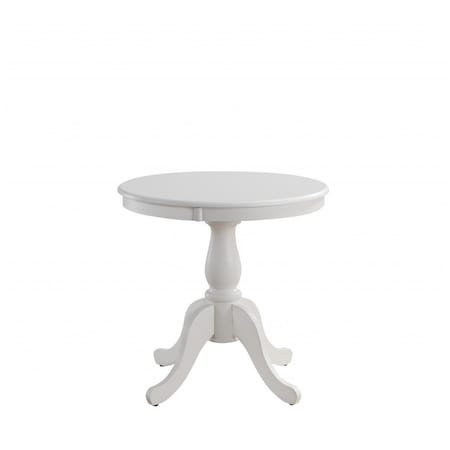 Homeroots 30" White Rounded Solid Manufactured Wood Pedestal Base Dining Table 517750
