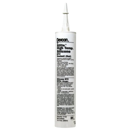 Devcon Silite High Temp Silicone RTV Sealant, 10.3 oz, Cartridge, Red 230-17130
