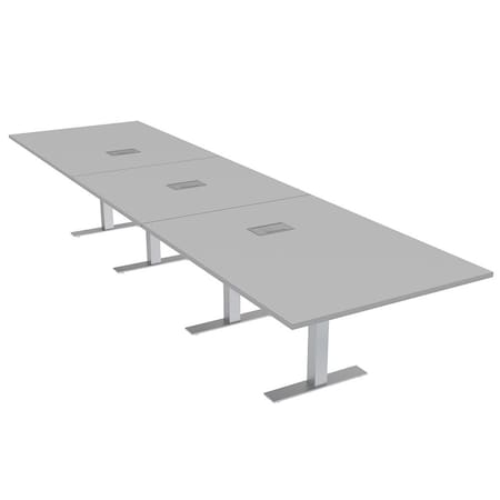 Skutchi Designs 16ft Conference Table W/ Power Unit | 16 Person Modular Rectangular Meeting Table | Harmony Series HAR-REC-48x192-T-U779-ESIL