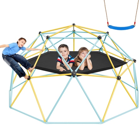 Vevor Climbing Dome 10FT Geometric Dome Climber with Hammock Swing Jungle Gym JX-DC-10HSW