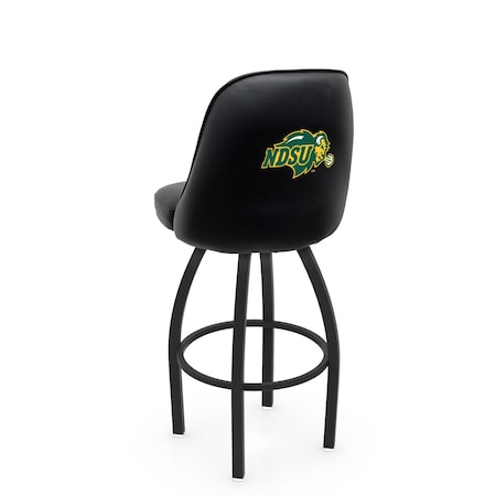 Holland Bar Stool Co Logo Grizzly North Dakota State 25 in. Swivel Counter Stool with Black Wrinkle Finish L048