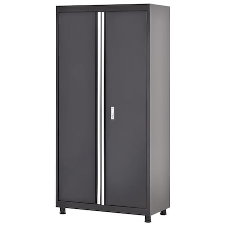Sandusky Lee Storage Cabinet, 75-1/2 in H, 36 in W, 18 in D, Black, 2 Shelves MF3F361872-9M