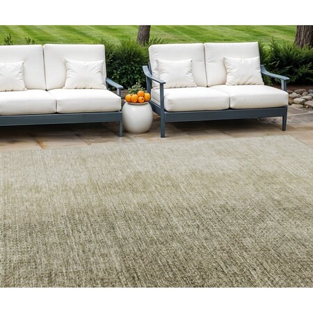 Homeroots 9' X 12' Brown Beige And Taupe Abstract Washable Indoor Outdoor Area Rug 588212