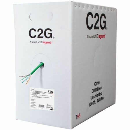C2G 1000FT CAT6 SOLID UTP CMR GREEN TAA C2G56035