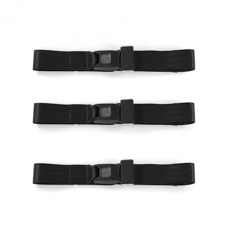 Geared2Golf Jeep Wrangler-TJ 1997-2006 Standard 2 Point Black Lap Bench Seat Belt Kit - 3 Belts GE2399441