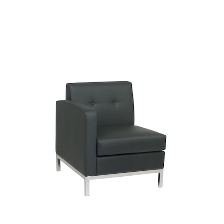 Osp Home Furnishings Wall Street Armchair Left Arm Facing, Black WST51LF-B18