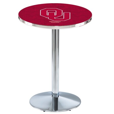 Holland Bar Stool Co 36" Chrome Oklahoma Pub Table, 36" dia. Top L214C3636Oklhma