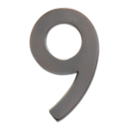 Perfectpatio 3582DC Number 9 Solid Cast Brass 4 inch Floating House Number Dark Aged Copper 9 PE711895