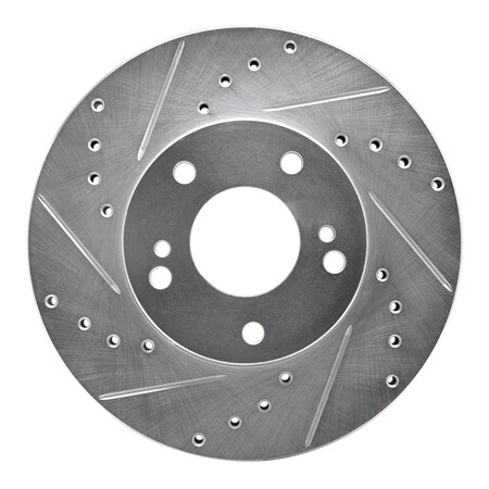 Dynamic Friction Co DFC Brake Rotor - Drilled and Slotted - Silver 631-67033L