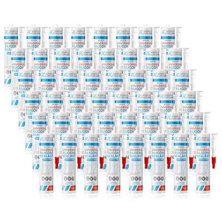 Adhesive Guru AG320 100% Silicone Sealant 10.15 oz., Multi-Purpose, Waterproof, Flexible Caulk, Clear, 48PK adgr_UniSil_AG320_48pk