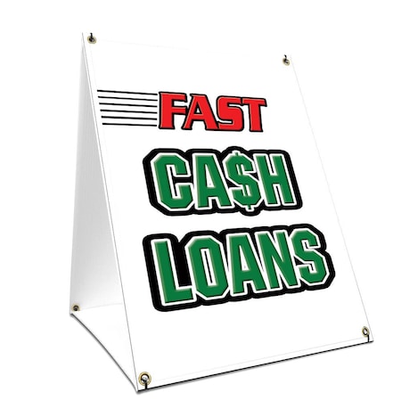 Signmission Fast Cash Loans, 24 Inch x 18 Inch A-frame Yard Sign, Plastic Sign SBC-1824-Fast Cash Loans