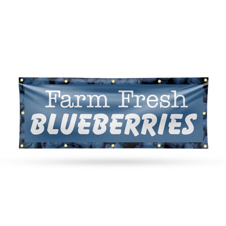 Signmission Farm Fresh Blueberries, 48 Inch x 120 Inch, Vinyl Banner B-120-30580