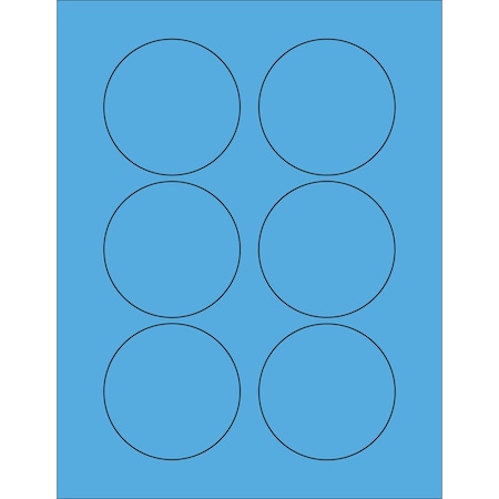 Tape Logic 3in Fluorescent Blue Circle Laser Labels, 600PK LL195BB