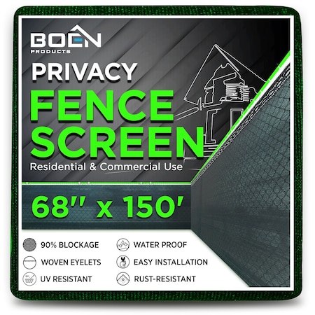 Boen Privacy Netting, Green, 68"X150ft PN-30005