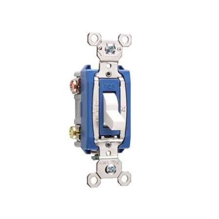 Pass & Seymour Wall Switch, 2 hp, Toggle, 15 A, White PS15AC3w