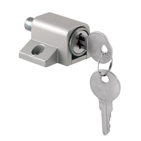 Prime-Line U 9861 - SLIDING DOOR KEYED LOCK, PUSH-IN, ALUMINUM FINISH 655035