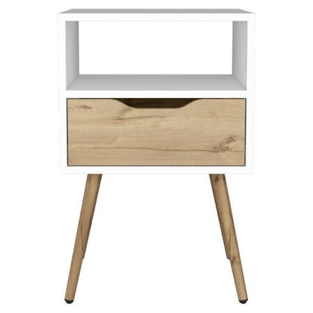 Homeroots 25" Wood One Drawer Nightstand 477925