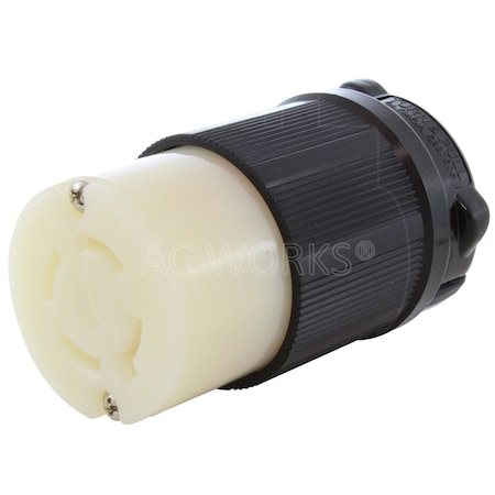 Ac Works ASL1730R Connector, NEMA L17-30R Female in Black, 30A 600V 3-Phase Locking, Industrial Grade ASL1730R-BK