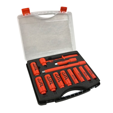 Jameson Insulated Socket Set, Deep, 1/2" Dr. - 11 pc. JT-KT-00023