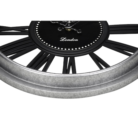 Monarch Specialties Clocks, 16'' Round, Wall Clock, Silver, Black, Transitional I 9086