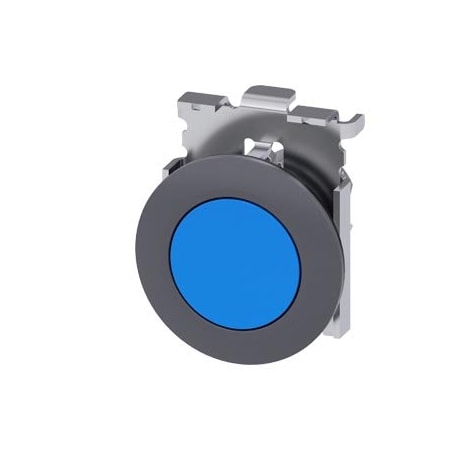 Siemens Pushbutton, 30 mm, round, Metal, matte, blue, front ring 3SU1060-0JB50-0AA0-ZY12