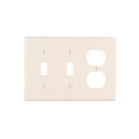Leviton Combination Wallplate, Standard Size, Gang 3, Light Almond 78021