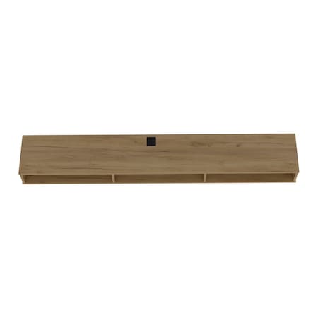 Homeroots 71in Natural Wood Enclosed and Open Storage TV Stand 734184