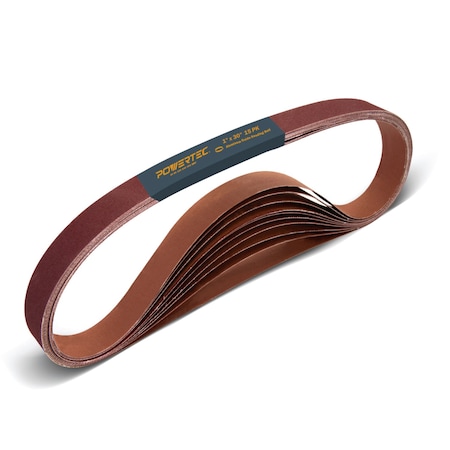 Powertec 1 in W, 30 in L, Aluminum Oxide, Brown 11127-3N