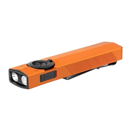 Olight 1500 Lumen Rechargeable EDC Flashlight with UV Light and Green Laser - Orange ArkPro