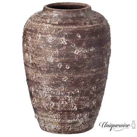 Uniquewise 7ft Textured Vintage Inspired Ceramic Vase Perfect for Displaying Faux Flowers & Branches, Brown QI004791.M