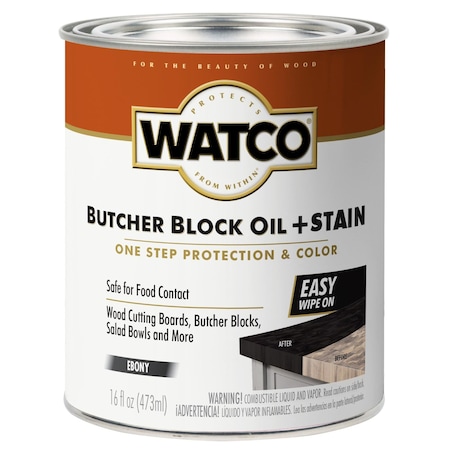 Watco Butcher Block Oil + Stain, Ebony, 16 oz 359023