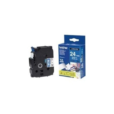 Brother Label Tape Cartridge, White/Blue, Labels/Roll: Continuous TZe555