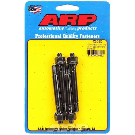 Arp 2002412 Dominator with 1 in. Spacer Carburetor Stud Kit 0.31 x 3.20 in. OAL ARP200-2412