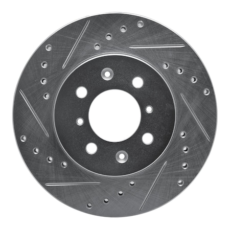 Dynamic Friction Co DFC Brake Rotor - Drilled and Slotted - Silver 631-59016L