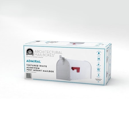 Gibraltar Mailboxes ADM11W01 Mailbox, 800 cuin Capacity, Aluminum, Powdered, 69 in W, 208 in D, 912 in H, White ADM11WAM