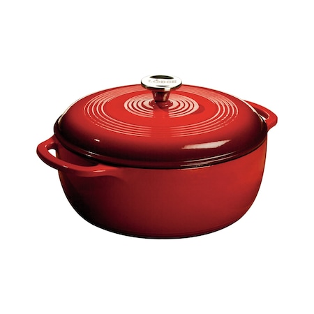 Lodge 6 Quart Red Enameled Cast Iron Dutch Oven EC6D43