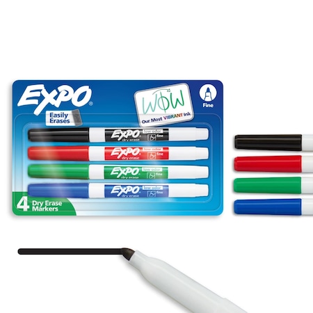 Expo EXPO Dry Erase Fine 4ct B-Asst 86674A