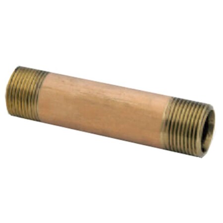 Gizmo 58300-0820 0.5 x 2 in. Red Brass Nipple, 5PK GI572804